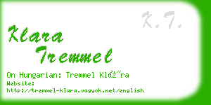 klara tremmel business card